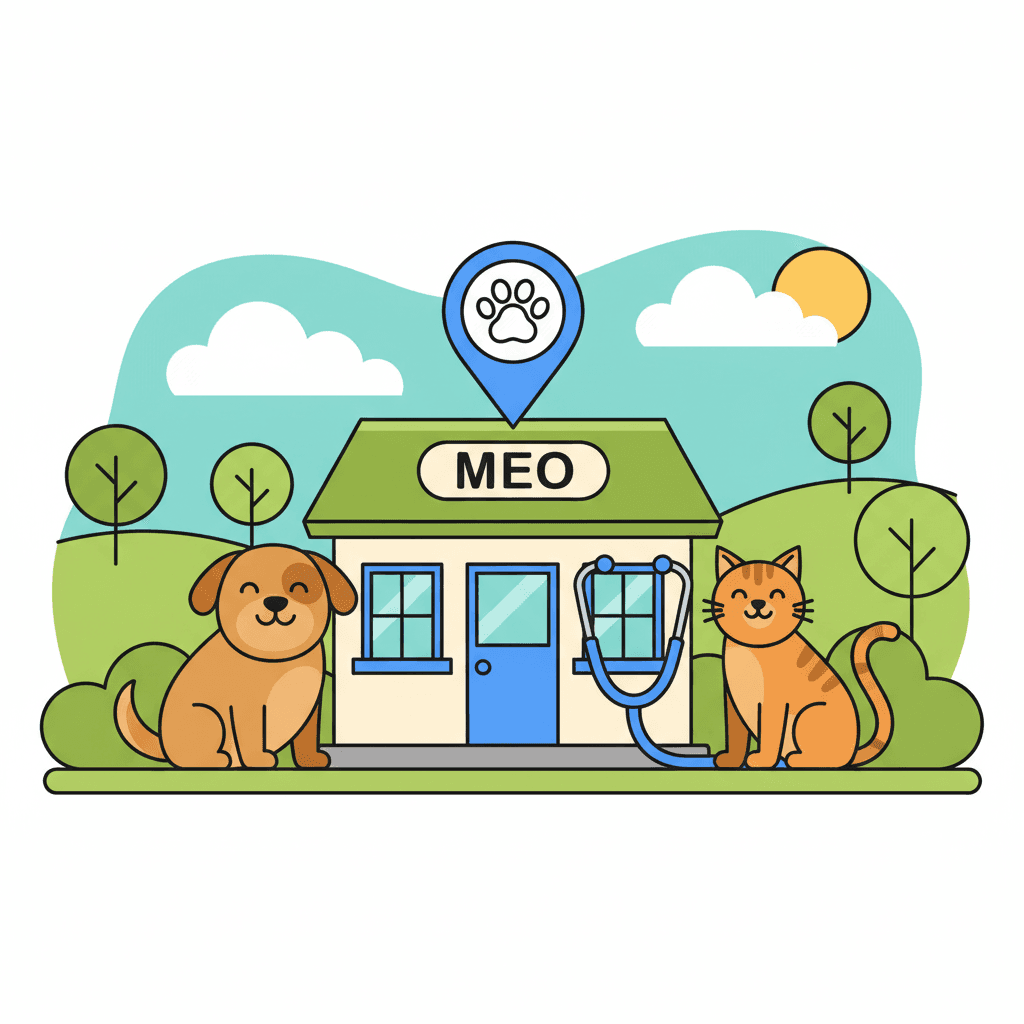 動物病院のMEO対策と口コミ戦略を解説するイメージ
