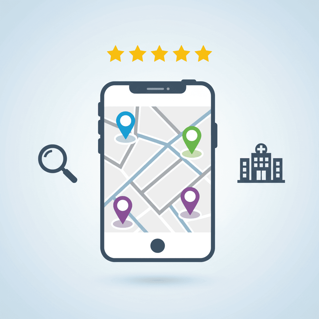 Googleマップでクリニックを検索するイメージ